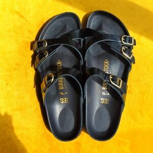 Birkenstock Franca all black patent leather